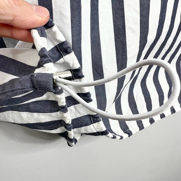 Peak Performance Sweden pure cotton blue white stripe boxy oversized top S - Picture 14 of 16